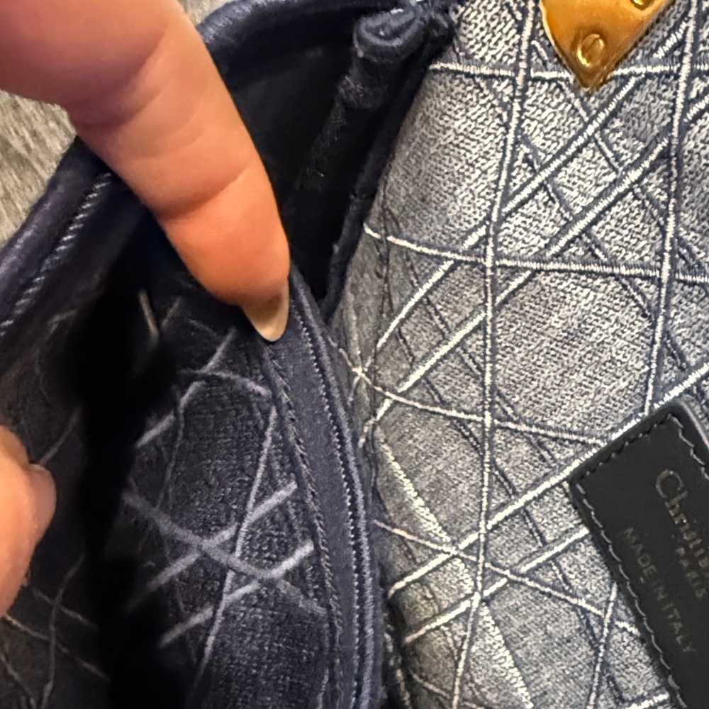 Denim Crossbody Bag in Blue with Gold Details - Picture 4 of 4